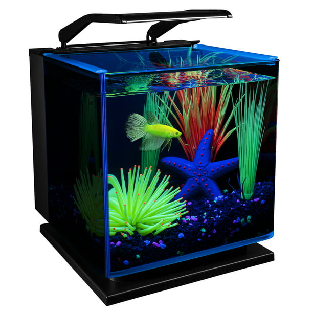 GloFish Betta Shadowbox Aquarium Kit 3 Gallons, Includes LED Lighting and Filter