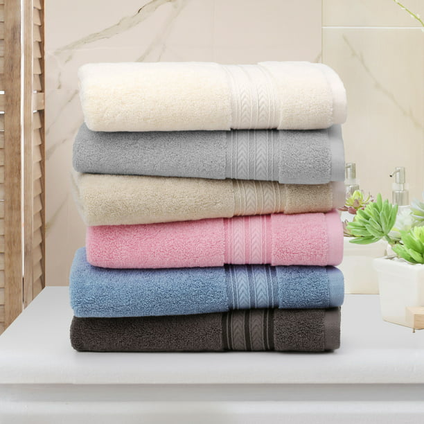 PiccoCasa 6PCS Cotton Soft Hand Towels Set for Bathroom 13" x 29" Mixed Color