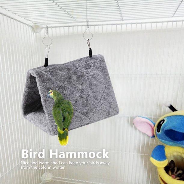 Tebru Bird Plush Hanging Cage, Soft Plush Hammock Hanging Cage Tent For Birds Parrot Winter Warm Bed Pet Toy, Bird Hammock